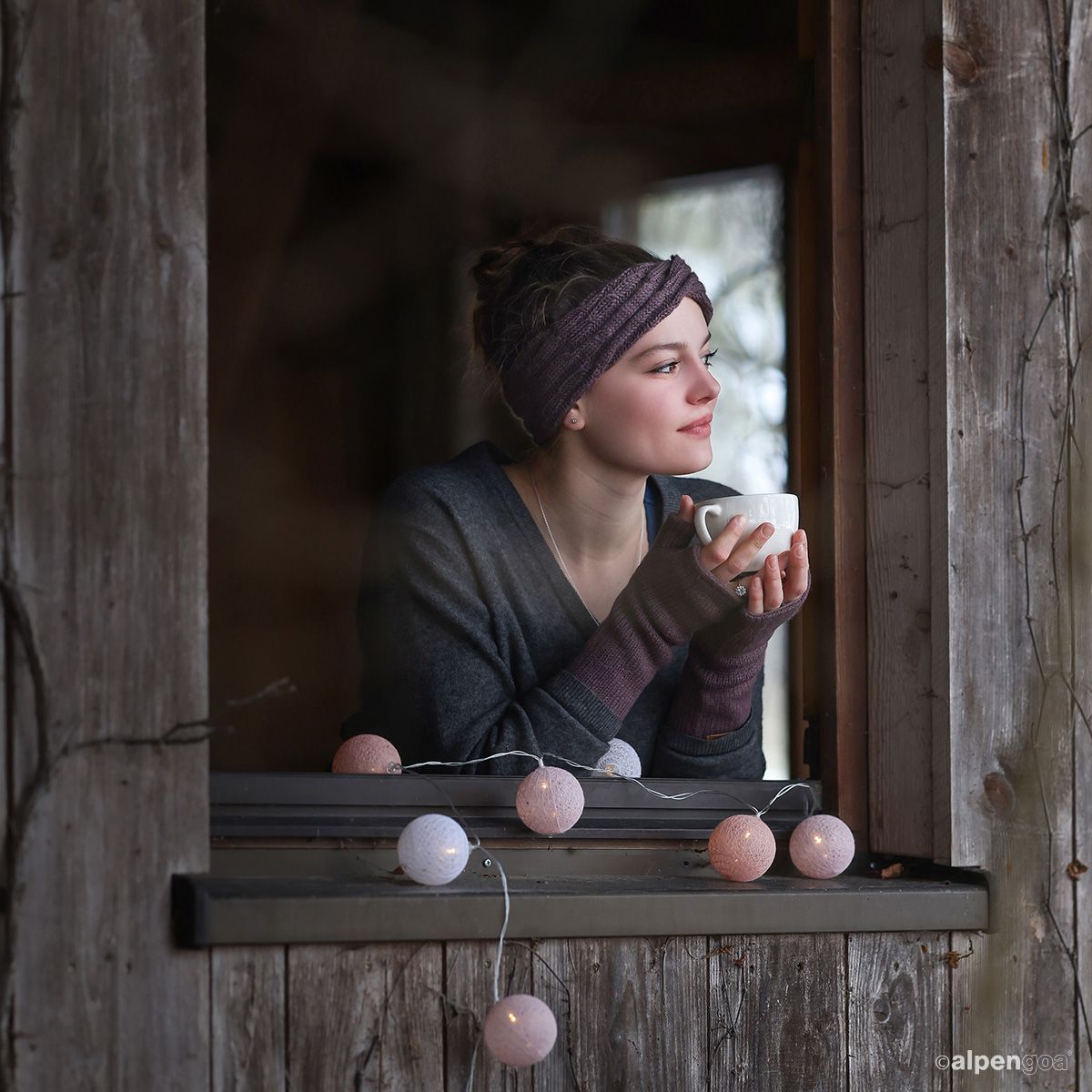 Stirnband Hazel Rosenholz Tragebeispiel